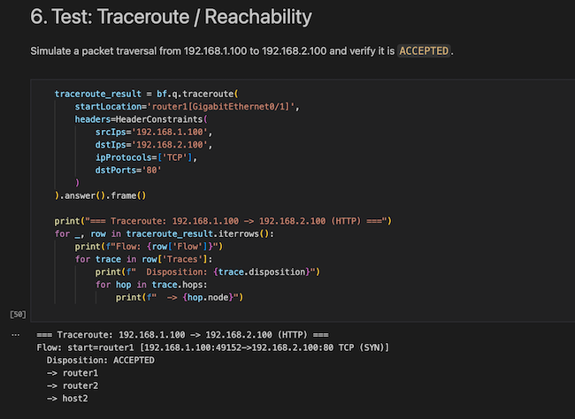 Testing Host1 to Host2