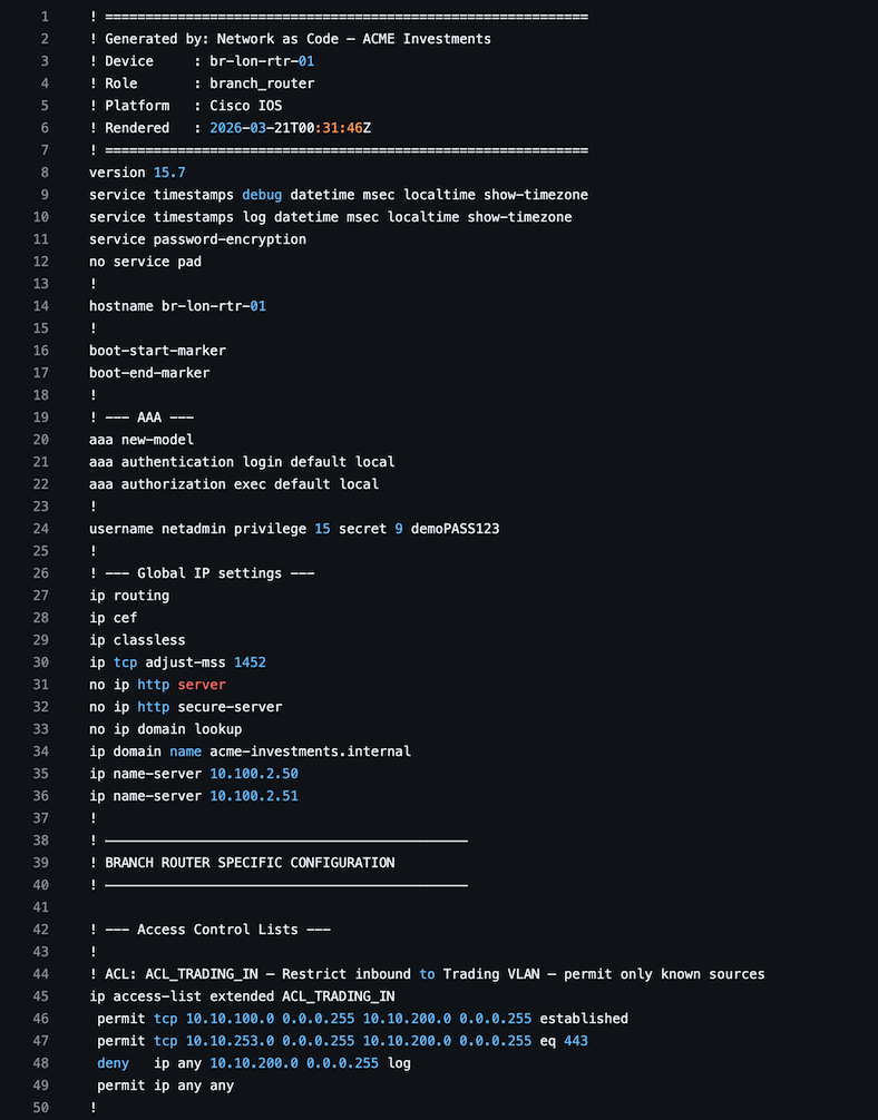 Cisco Generated Configuration